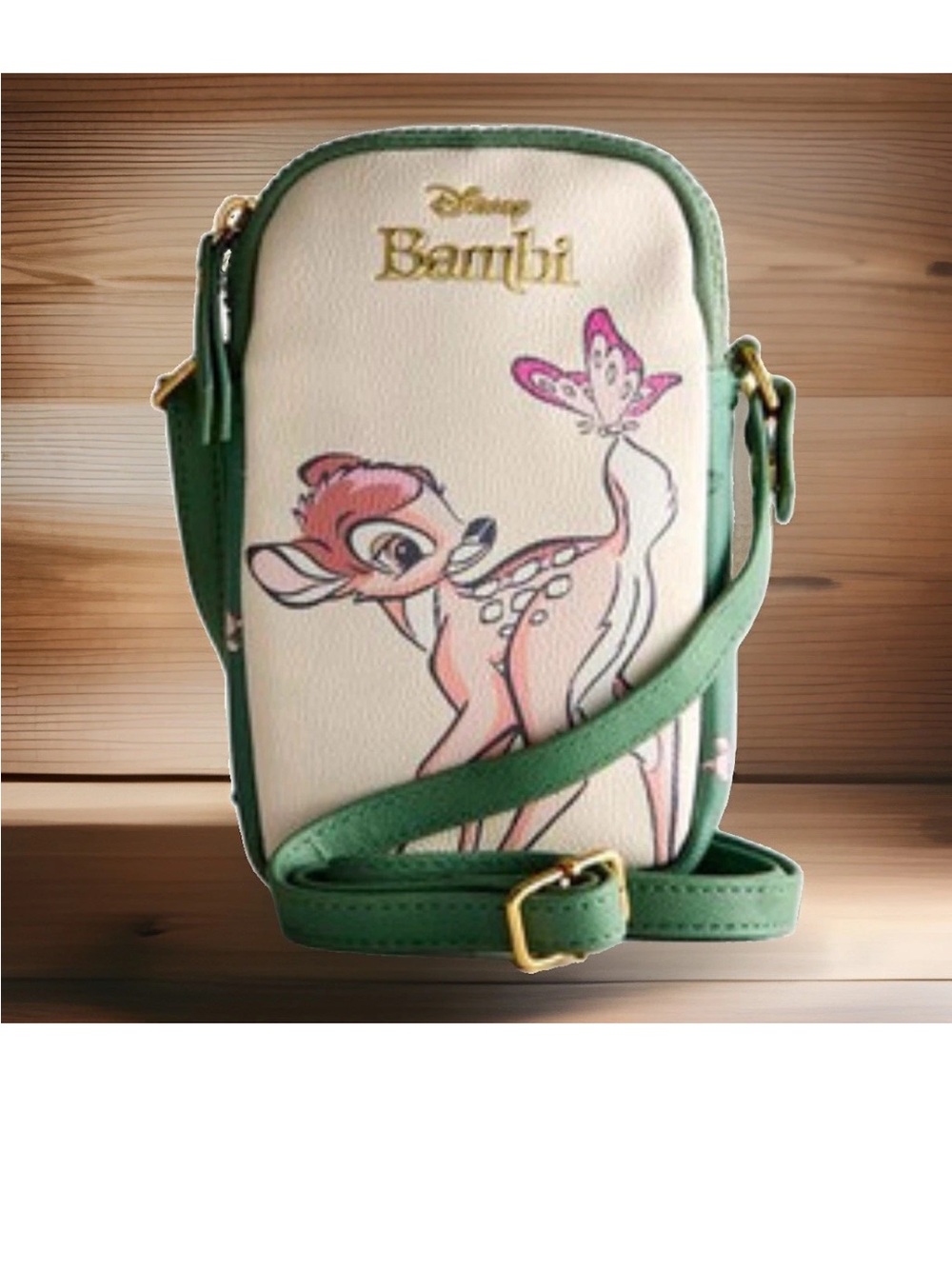 NEW Primark Disney BAMBI Crossbody Shoulder Cellphone Bag White Green